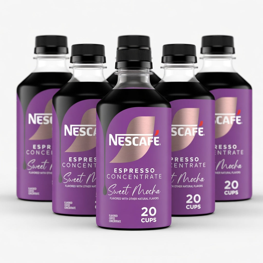 ( 6 pack ) NESCAFE Espresso Concentrate Sweet Mocha, Instant Espresso Coffee Concentrate, 10 fl oz
