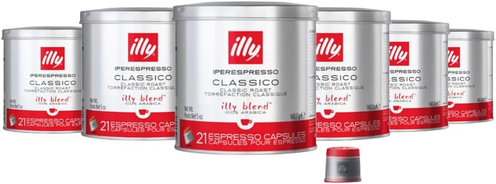 illy Coffee iperEspresso Capsules Single-Serve Coffee Capsules & Pods Single Origin Coffee Pods Classico Medium Roast with Notes of Caramel 21ct