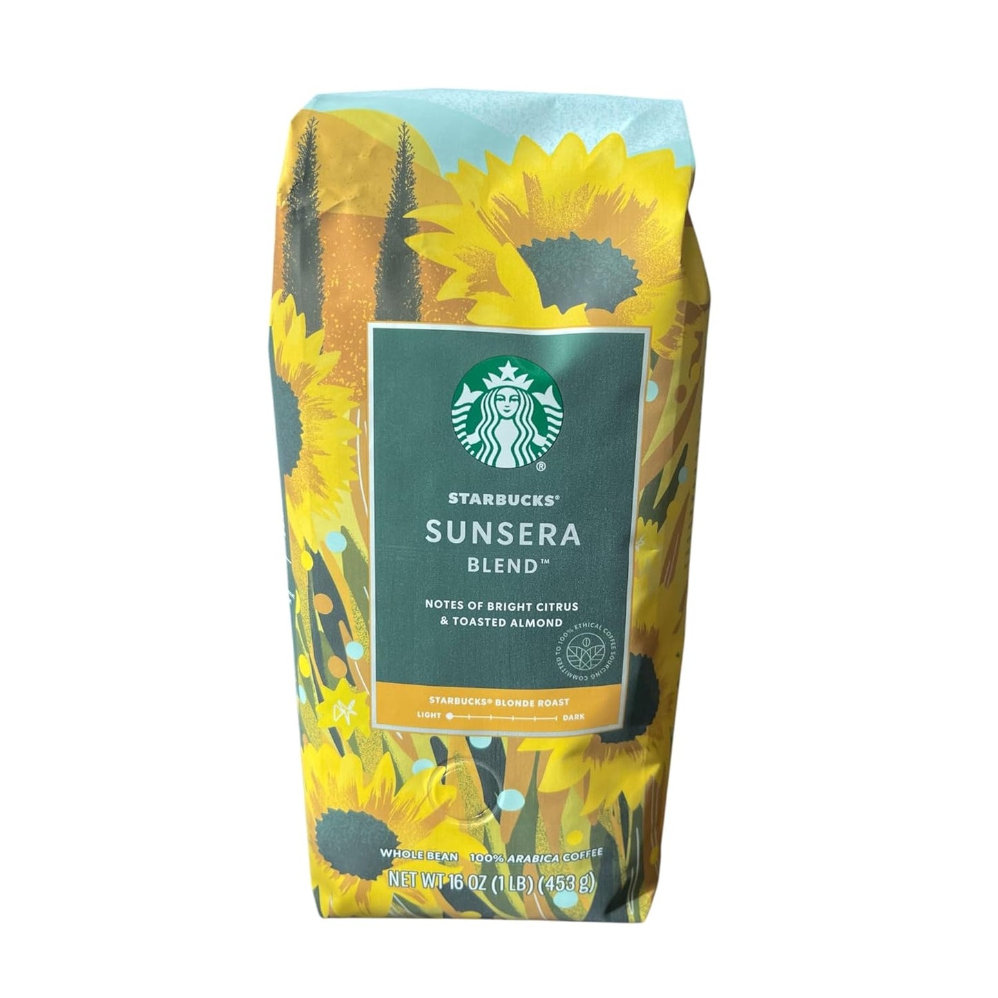 Starbucks Sunsera Blend Blonde Roast Coffee, Whole Bean, Citrus & Toasted Almond Notes, 16 oz 6 pack