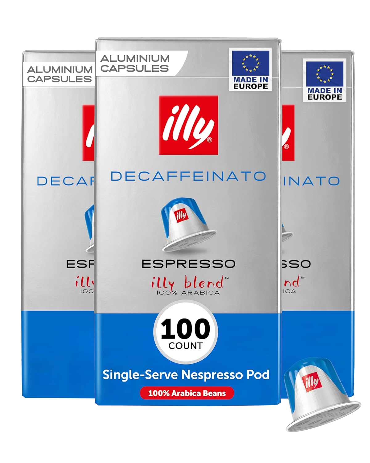 illy Espresso Compatible Capsules, Decaf Coffee Pods for Nespresso 10 Ct (Pack of 10)