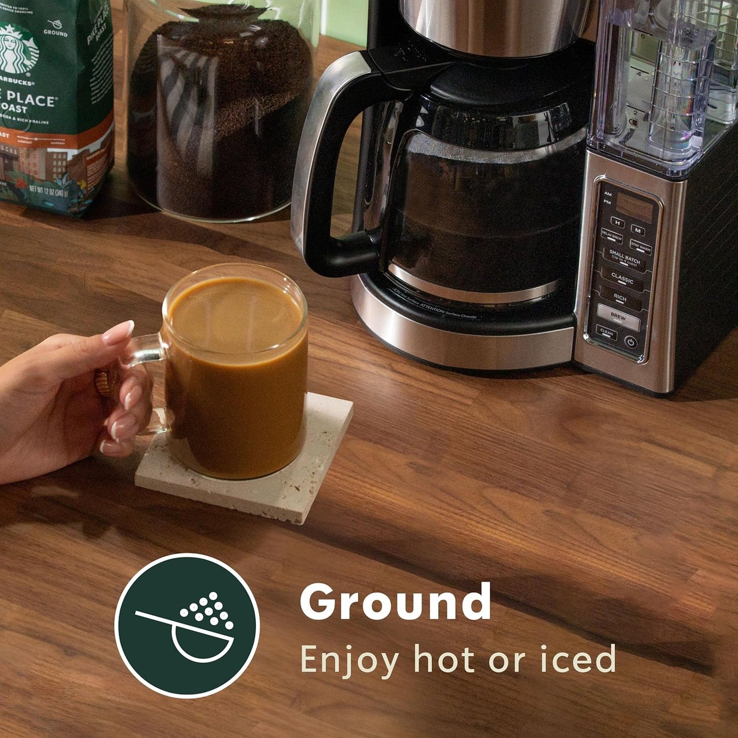 Starbucks Ground Coffee, Medium Roast Hot or Iced Coffee, Breakfast Blend, Six 12 oz Bags