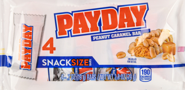 HERSHEY'S PAY DAY CHOCOLATE 4 CT 24 packs total 96 bars snack size