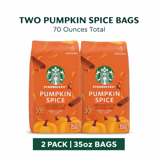 Starbucks Pumpkin Spice Flavored Ground Coffee, 35 oz (2pack)