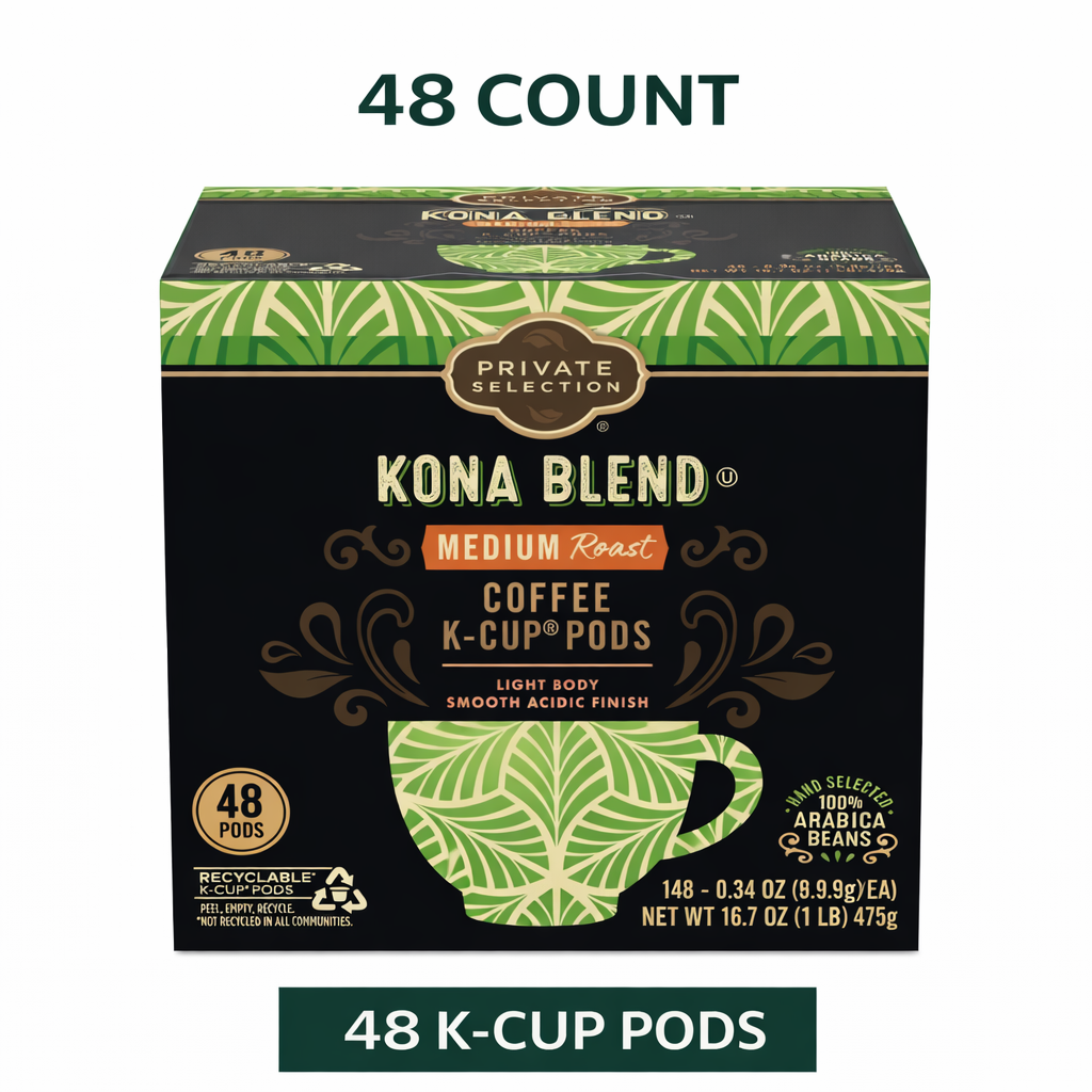 Private Selection Kona Blend Coffee Individual Serving Pods K-Cup 48ct