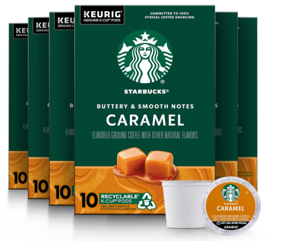 Starbucks Coffee Company Starbucks Flavored Coffee K-Cup Pods, Caramel, 10 CT