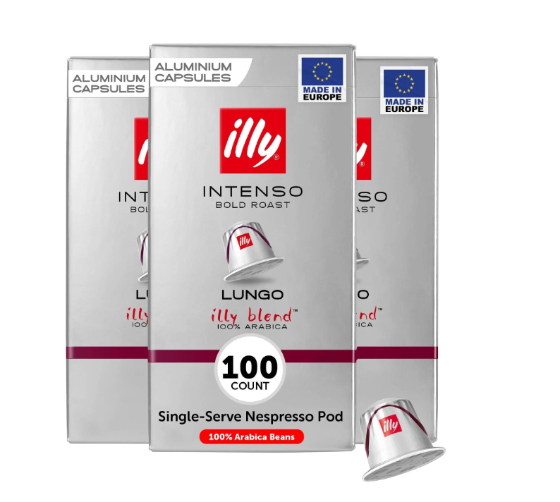 Illy Espresso Coffee Pods for Original Machines, Intenso Lungo Roast, Cocoa Notes, 10 Ct (Pack of 10)