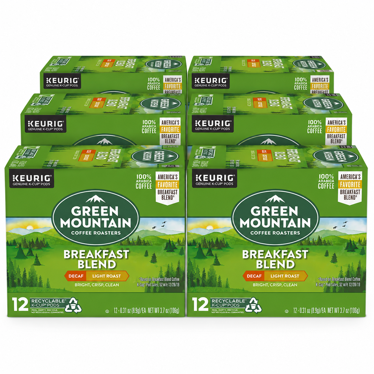 Green Mountain Coffee Breakfast Blend Keurig K-Cup Pods, Light Roast Coffee, 12 Count
