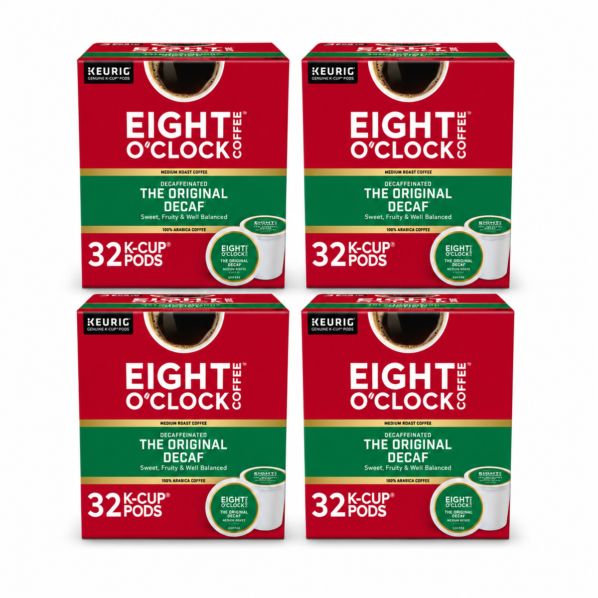 Eight O'Clock Coffee The Original Decaf, Single-Serve Keurig K-Cup Pods, Medium Roast Coffee Pods, 32ct