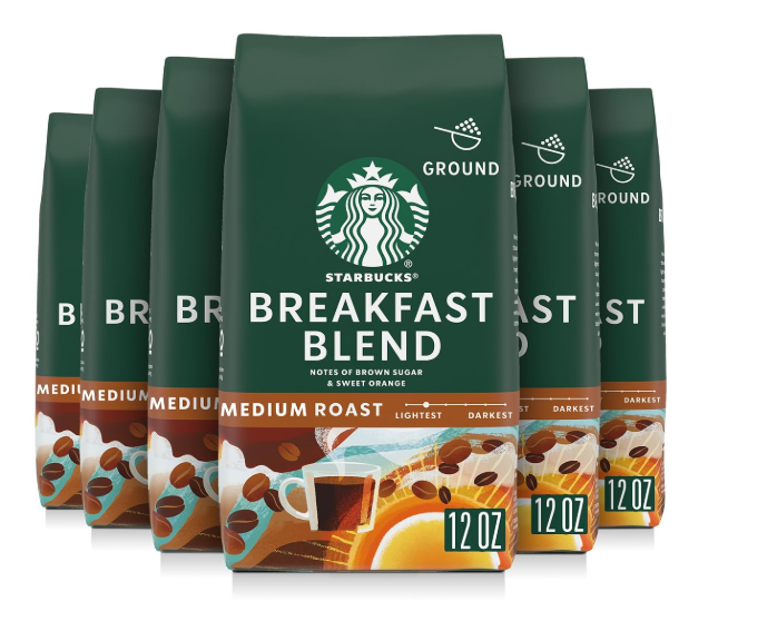 Starbucks Breakfast Blend Medium Roast Ground Coffee 12oz