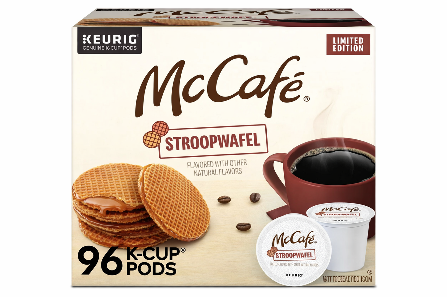 McCafé, Stroopwafel Light Roast K-Cup Coffee Pods, 96 Count 4 packs of 24