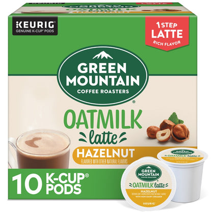 Green Mountain Coffee One Step Hazelnut Oatmilk Latte Medium Roast K-Cup 10ct