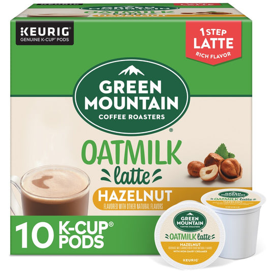 Green Mountain Coffee One Step Hazelnut Oatmilk Latte Medium Roast K-Cup 10ct