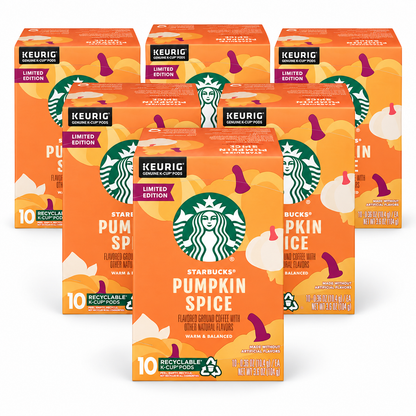 Starbucks Seasonal Flavored Pumpkin Spice Coffee Pods Box 10 Count