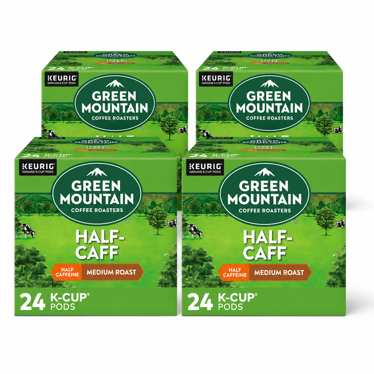 Green Mountain Coffee Roasters Half Caff Coffee, Medium Roast, 24 K-Cup Pods