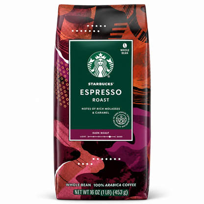 Starbucks Espresso Roast Dark Whole Bean Coffee 16oz 1pk