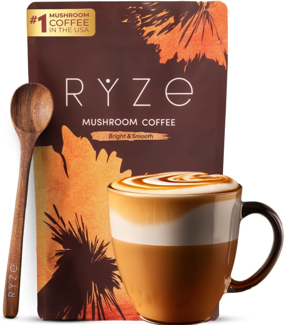 RYZE superfoods Medium Roast Mushroom Coffee 30 Servings