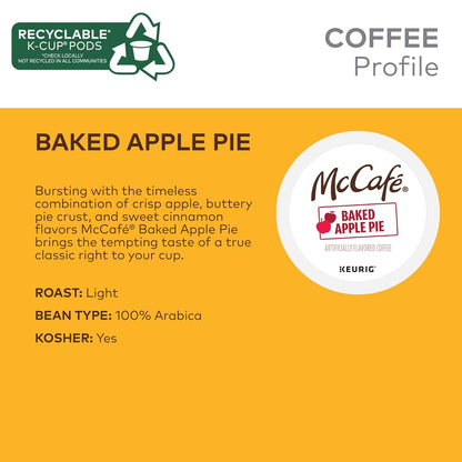 McCafe Baked Apple Pie Coffee, Keurig Single Serve K-Cup Pods, 72 Count (6 boxes of 12 pods))