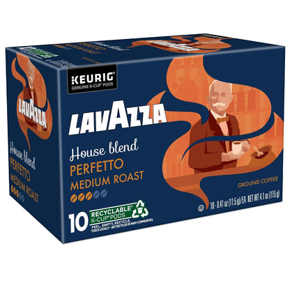 Lavazza House Blend Perfetto Single-Serve Keurig K-Cup Pods, Medium Roast Coffee 10ct