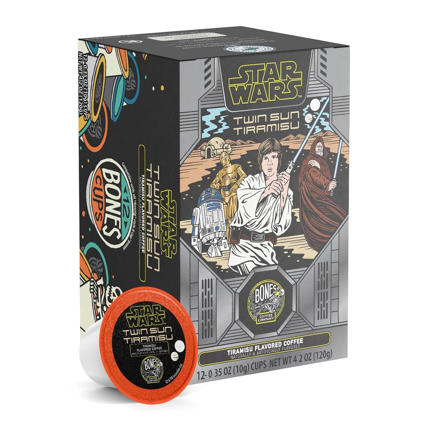 Bones Coffee Star Wars Bundle – 30ct K-Cup Pods Variety Pack (Twin Sun Tiramisu, Dark Side Chocolate Truffle, Wookiee Cookie) – Limited Edition Flavored Coffee Pods