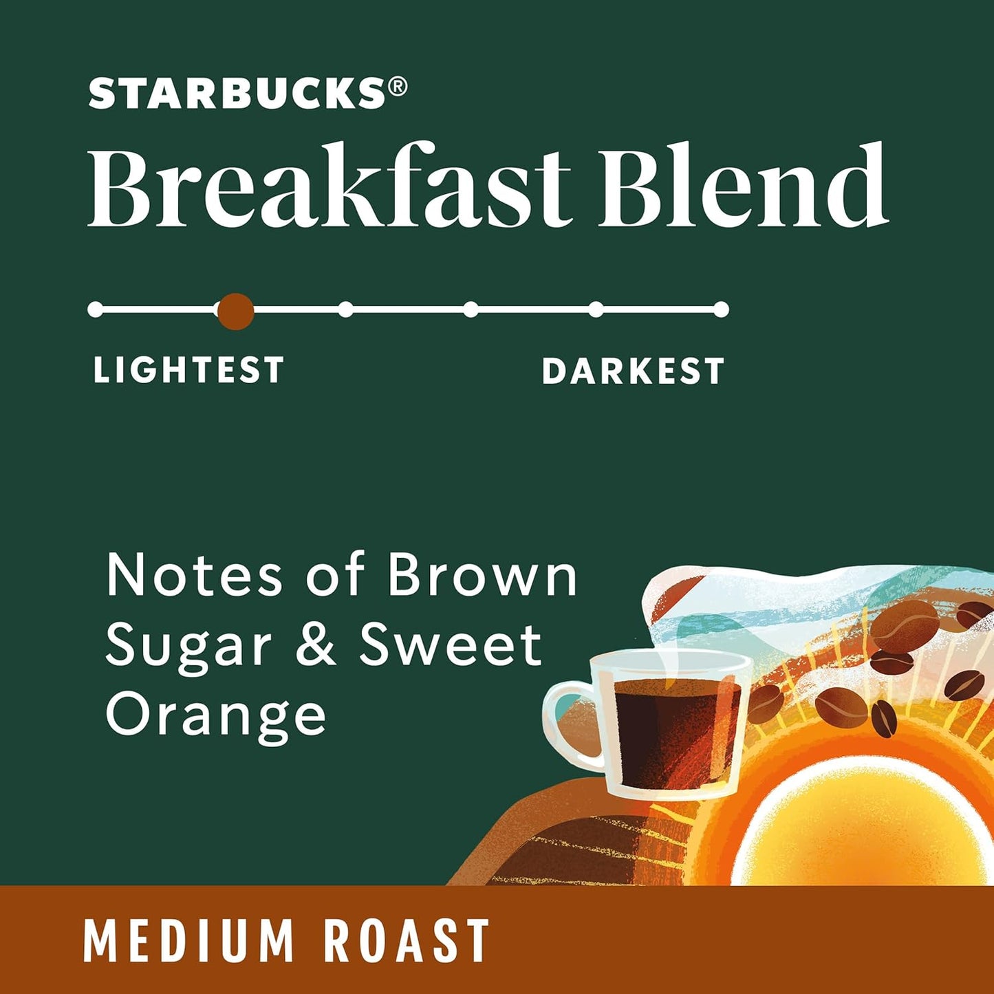 Starbucks Ground Coffee, Medium Roast Hot or Iced Coffee, Breakfast Blend, Six 12 oz Bags