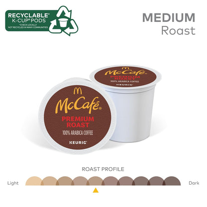 McCafe Premium Roast Coffee, Single Serve Keurig K-Cup Pods, Medium Roast, 60 Count, (6 Packs of 10)