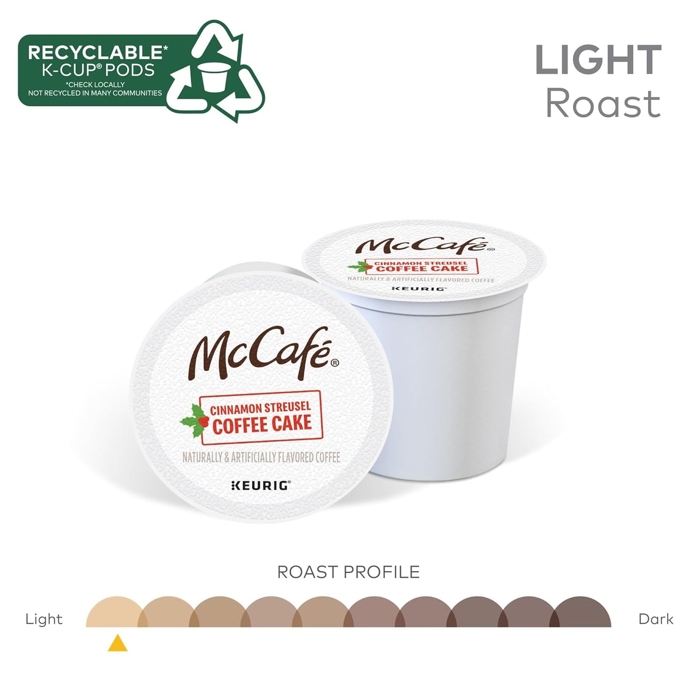 McCafe Cinnamon Streusel Coffee Cake Coffee, Keurig Single Serve K-Cup Pods, 60 Count