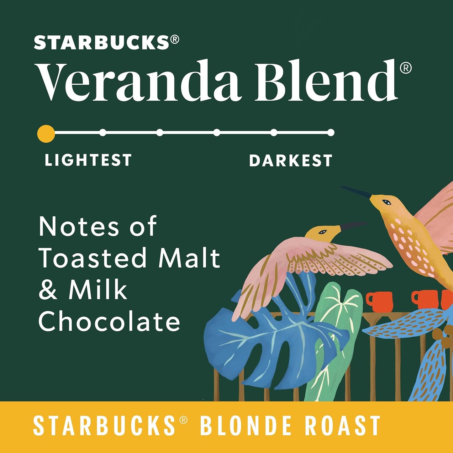 Starbucks K-Cup Coffee Pods, Starbucks Blonde Roast Hot or Iced Coffee, Veranda Blend, 4pack 88 Keurig Pods