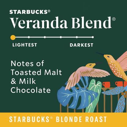 Starbucks K-Cup Coffee Pods, Starbucks Blonde Roast Hot or Iced Coffee, Veranda Blend, 4pack 88 Keurig Pods