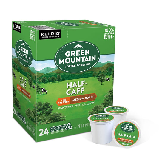 Green Mountain Coffee Roasters Half Caff Medium Roast Coffee, 24 Count