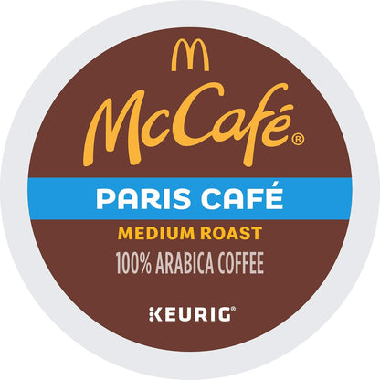 McCafe Paris Café, Single Serve Coffee Keurig K-Cup Pods, Medium Roast Coffee, 96 Count (8 Packs of 12)