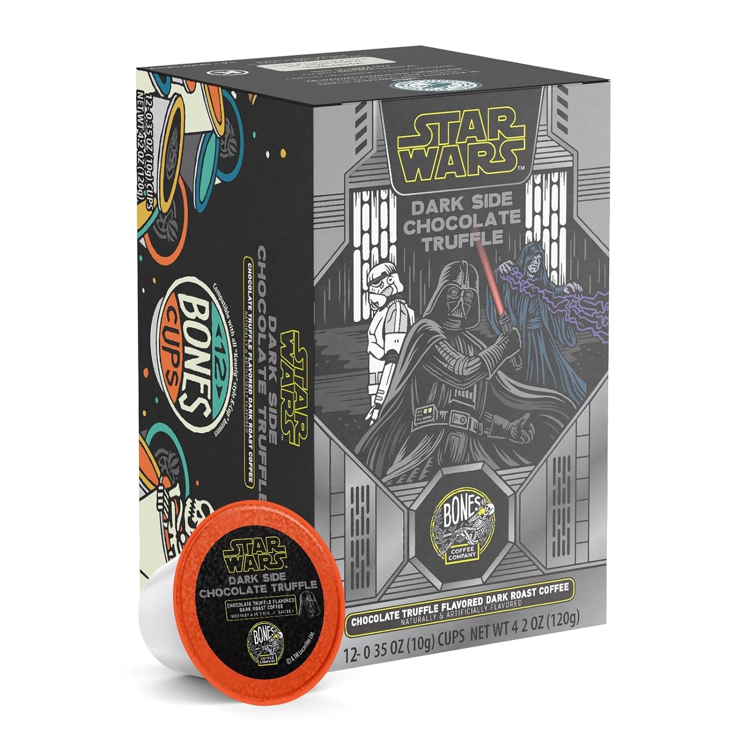 Bones Coffee Star Wars Bundle – 30ct K-Cup Pods Variety Pack (Twin Sun Tiramisu, Dark Side Chocolate Truffle, Wookiee Cookie) – Limited Edition Flavored Coffee Pods