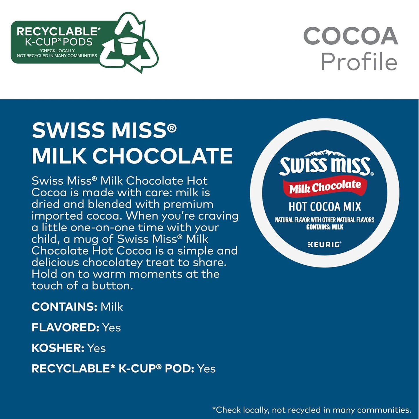 Swiss Miss Milk Chocolate Hot Cocoa Keurig Single-Serve K Cup Pods, 112 Count