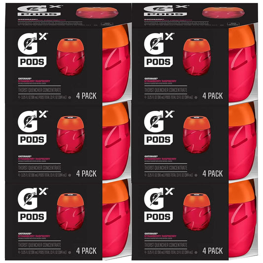 Gatorade unisex adult Gatorade GX Pods, Strawberry Raspberry 4 Count (Pack of 6) 24pods