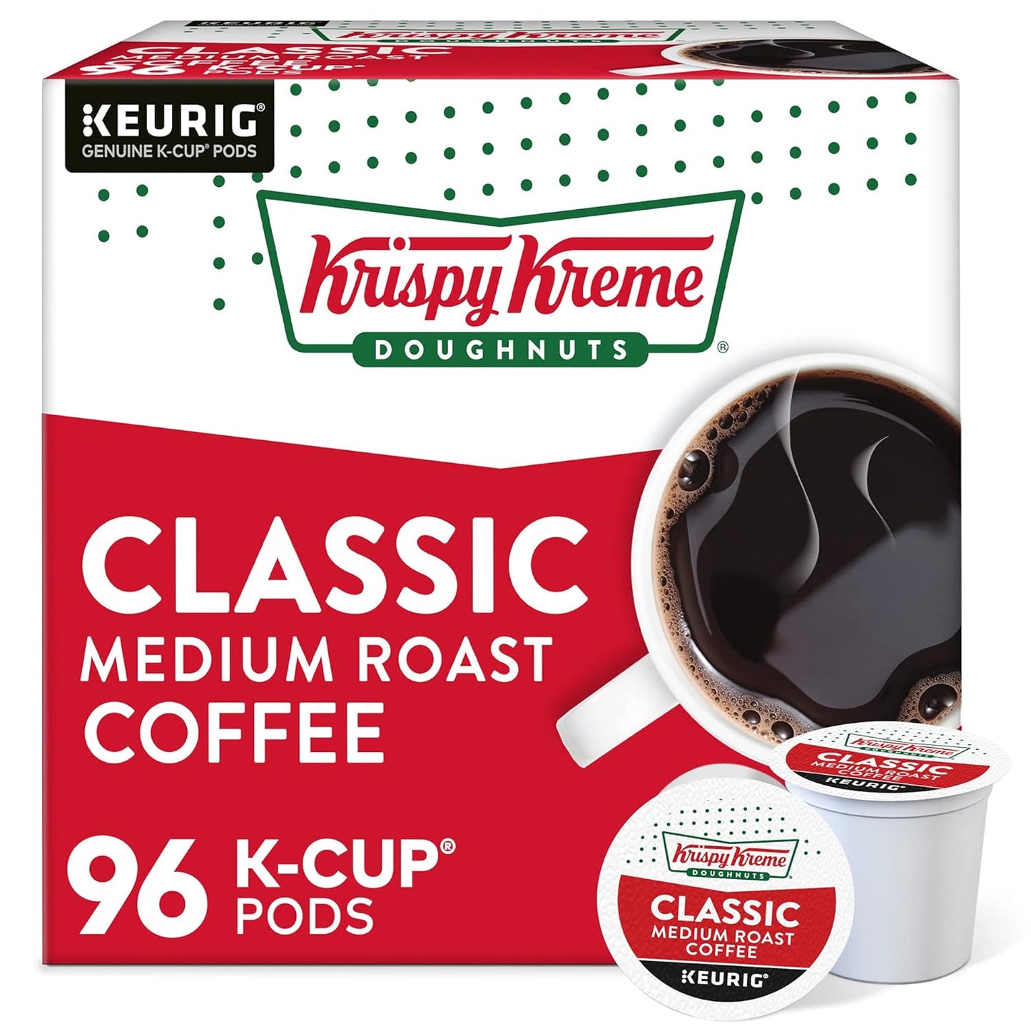 Krispy Kreme Classic Coffee, Keurig Single Serve K-Cup Pods, Medium Roast, 96 Count 3 boxes of 32
