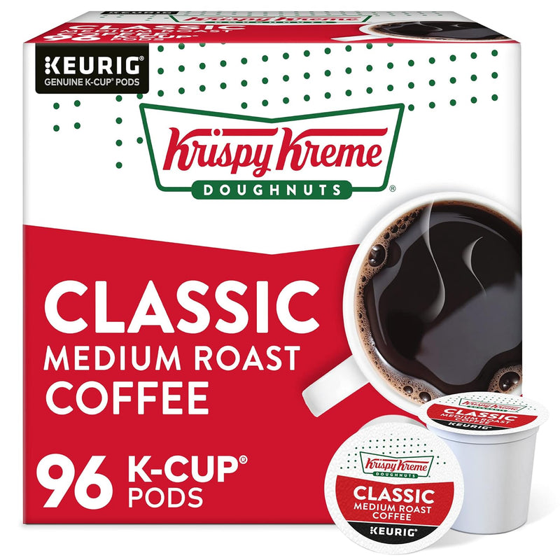 Krispy Kreme Classic Coffee, Keurig Single Serve K-Cup Pods, Medium Roast, 96 Count 3 boxes of 32