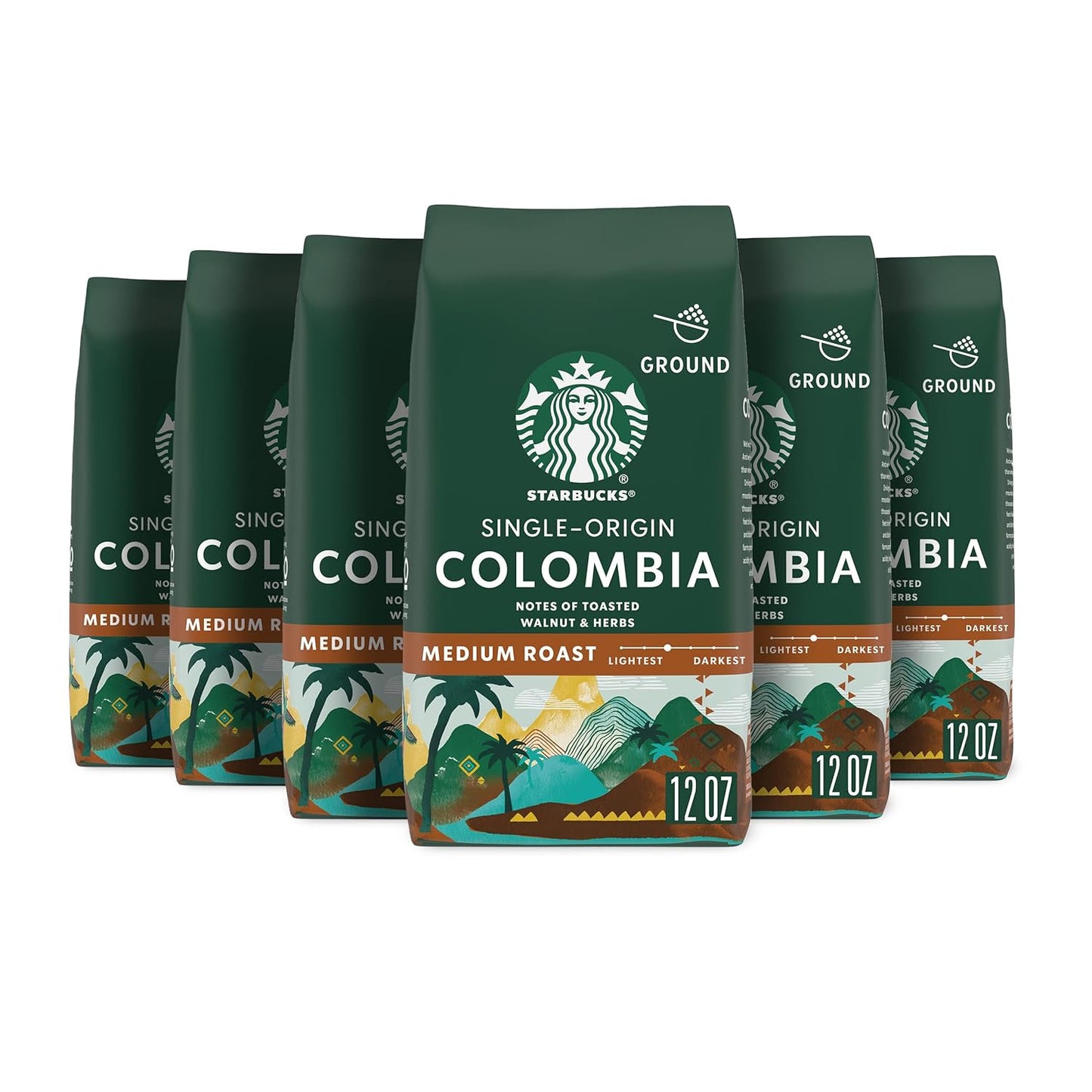 Starbucks Medium Roast Ground Coffee Colombia 100% Arabica 1 bag 12 oz