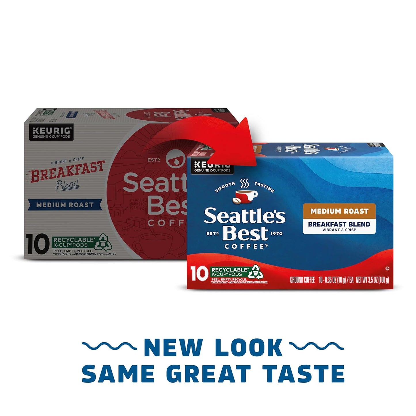 Seattle's Best Coffee Breakfast Blend Medium Roast K-Cup Pods 6 Boxes of 10 (60 Total Pods)