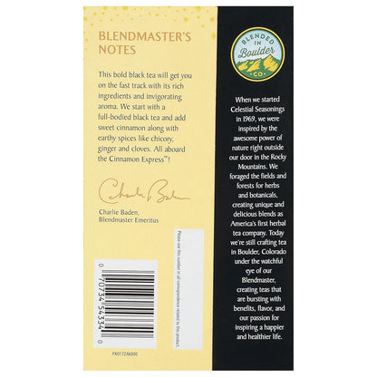Celestial Seasonings Black Tea, Cinnamon Express, 20 Count (Pack of 6) (Packaging May Vary)
