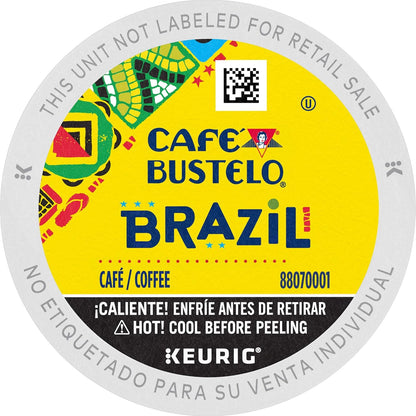 Café Bustelo Brazil, Brazilian Blend Coffee, Keurig K-Cup Pods, 12 Count Boxes (Pack of 6)