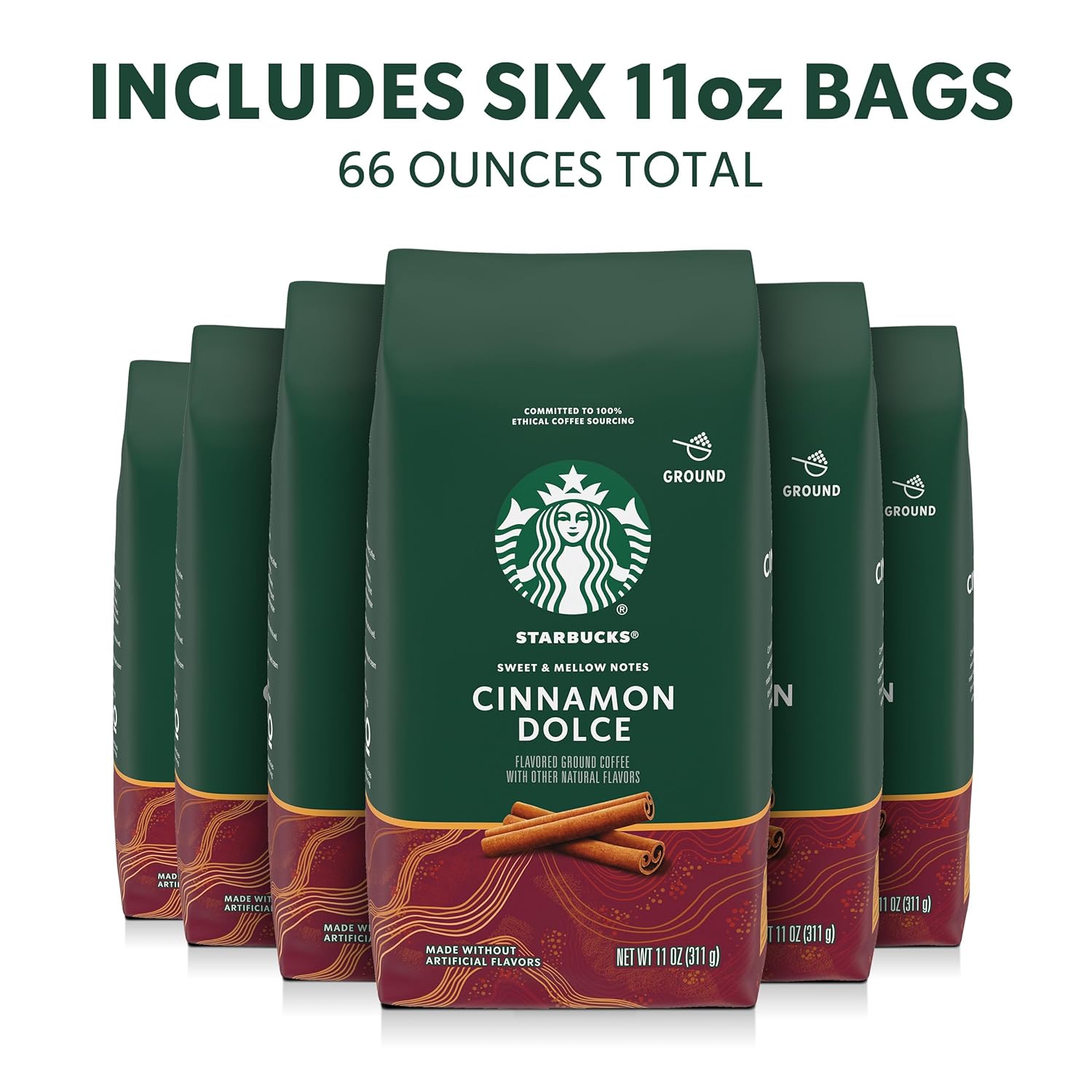 Starbucks Ground Coffee, Flavored Hot or Iced Coffee, Cinnamon Dolce ...