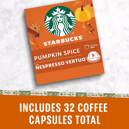 Starbucks by Nespresso Vertuo, Pumpkin Spice, 32-count Coffee Pods, Brews 7.8 oz.