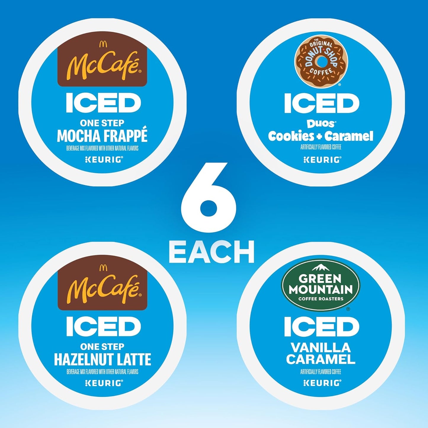 The Original Donut Shop K-Cup Iced Duos Cookies and Caramel Coffee Compatible with Keurig Brewer Medium 96 ct