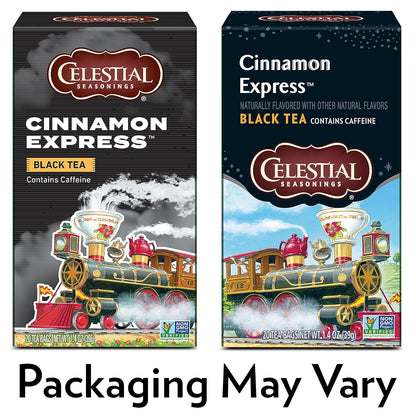 Celestial Seasonings Black Tea, Cinnamon Express, 20 Count (Pack of 6) (Packaging May Vary)
