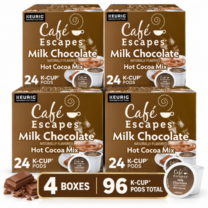 Cafe Escapes Milk Chocolate Hot Cocoa K-Cup Pods 24 Count