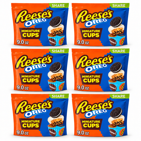 Reeses OREO Miniatures Milk Chocolate and White Creme Peanut Butter Cups 6pk