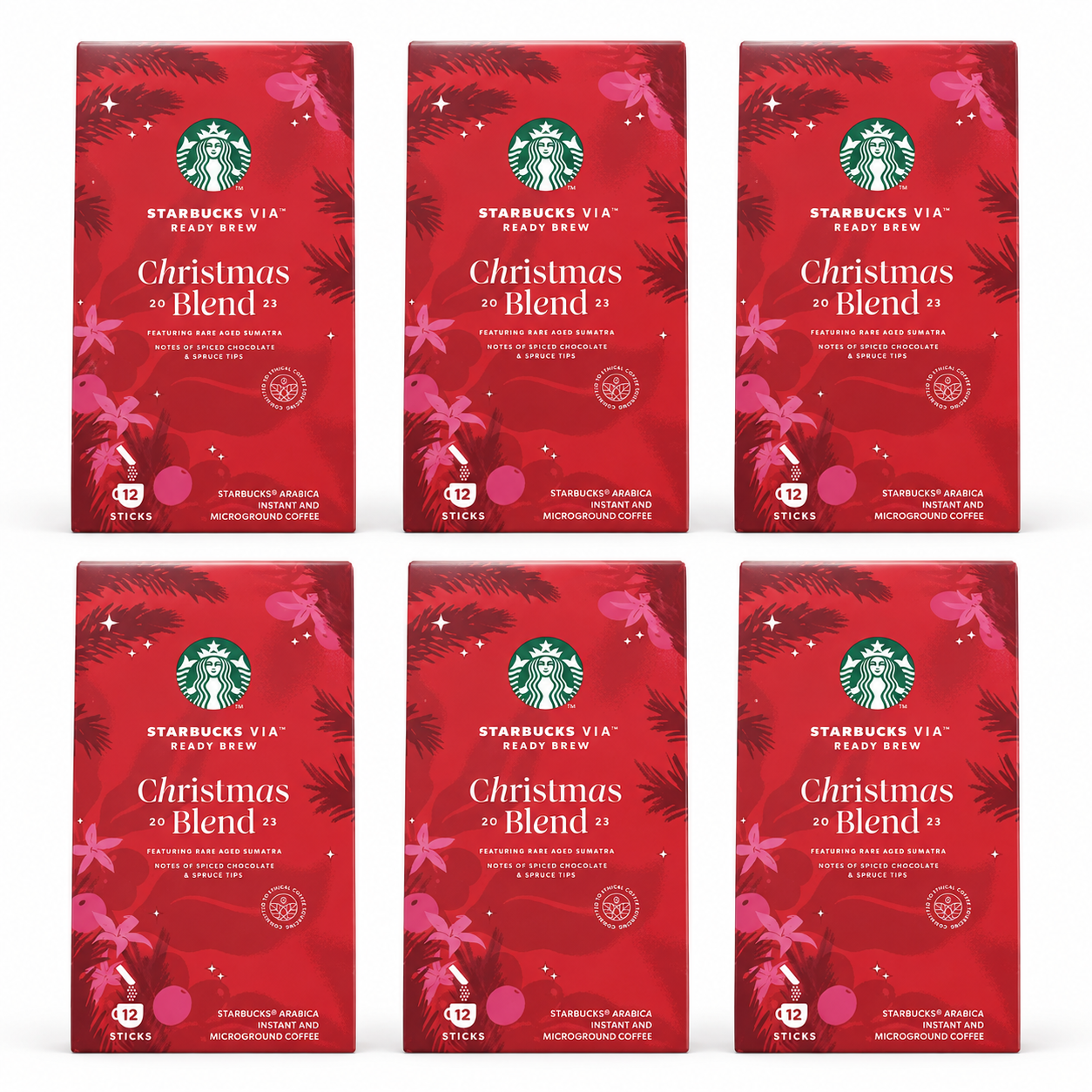 Starbucks VIA Ready Brew Christmas Blend 2023 6 pack 12ct each