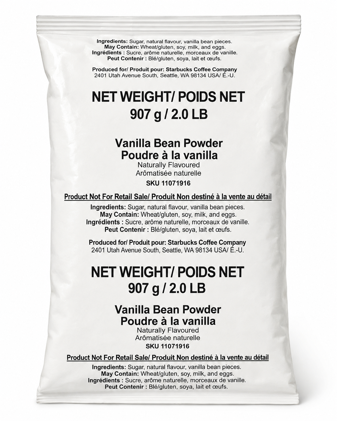 Starbucks Vanilla Bean Powder 2 lb Bags, Naturally Flavored