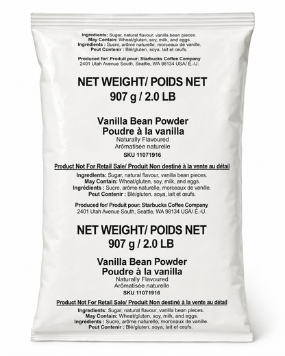Starbucks Vanilla Bean Powder 2 lb Bags, Naturally Flavored