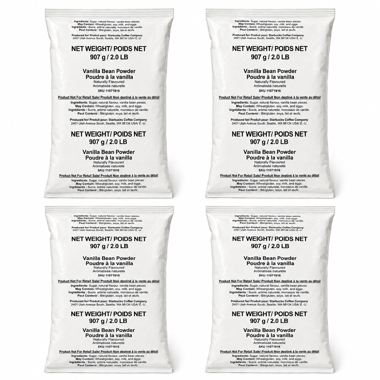 Starbucks Vanilla Bean Powder 2 lb Bags, Naturally Flavored
