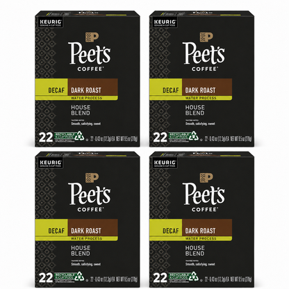 Peets coffee decaf dark roast house blend 22ct